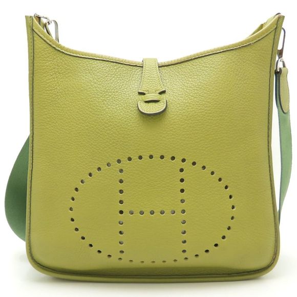 HERMES Evelyn 2 PM Shoulder Bag, Evelyn, H Stamp, 2004, Taurillon Clemence Ch... - Picture 1 of 9